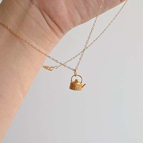 原创新年吉祥发财小茶壶银项链