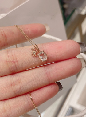 轻奢S925银镀14K金星雪花项链