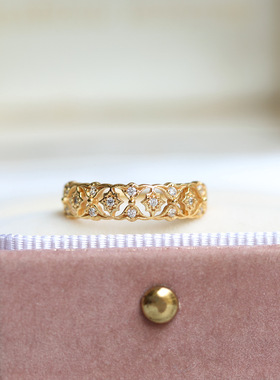 日系青山限定满天星蕾丝925银戒