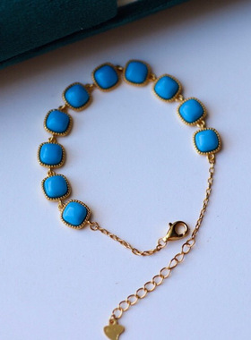 蓝美松手链纯银镀18K金10颗