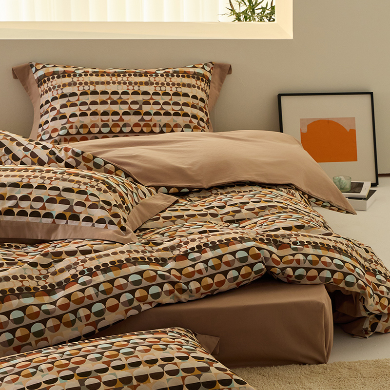 100支磨毛数码印花加厚四件套