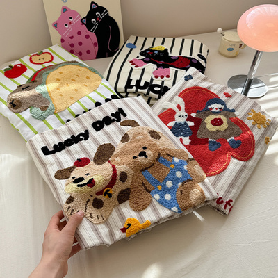 A类全棉老粗布刺绣床笠