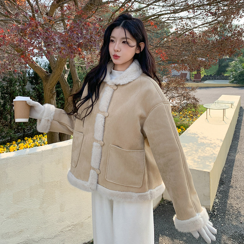 现货2025年皮毛一体外套XW8093P195K298,女装短外套,浙宝171