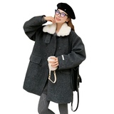 现货冬装新款翻领双排扣中长款毛呢外套(90绒)XW3387P365K548，女装羽绒服，浙宝171