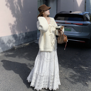 减龄立体碎花系带针织开衫外套女春秋2025新款甜美小个子漂亮上衣图片