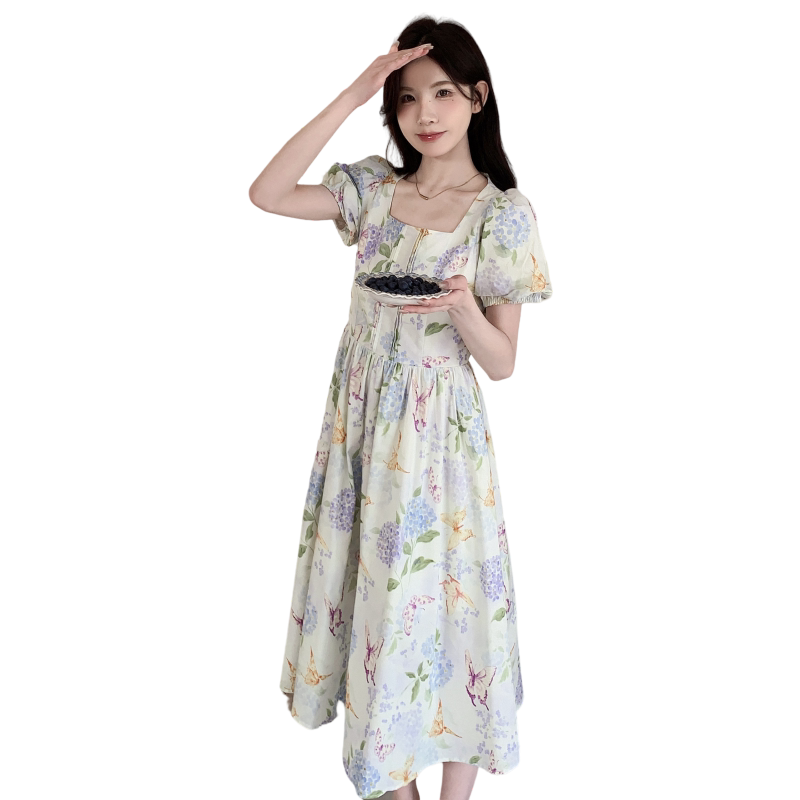 现货26年夏装新款泡泡袖碎花连衣裙XW1068P155K238,女装连衣裙,浙宝171