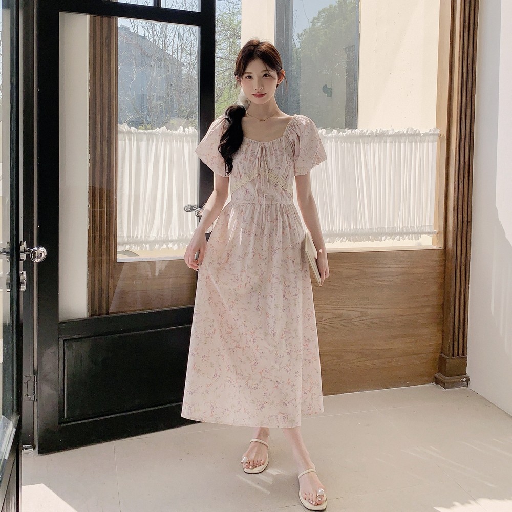 现货26年夏装新款碎花中长款连衣裙XW1067P145K218，女装连衣裙，浙宝171