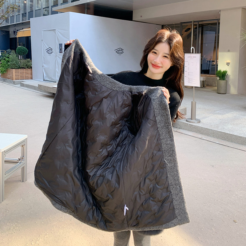 现货冬装新款毛毛袖灰色羽绒连衣裙（90绒）XW3358P335K508,女装羽绒服,浙宝171