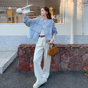 现货 26春装新款蓝色木耳边外套 XW9805 P155 K248，女装短外套，浙宝171