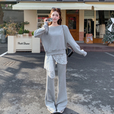 现货2026春秋蕾丝拼接阔腿裤减龄套装XW9816P195K318，女装运动套装，浙宝171