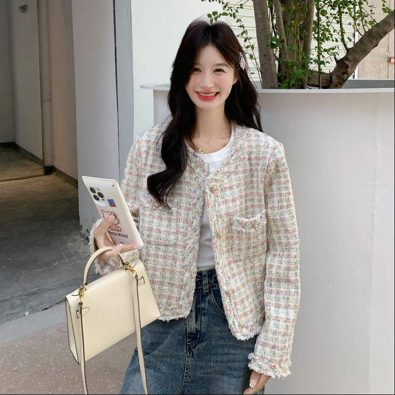 富家千金小香风短款外套女春秋高级小众超火好看独特漂亮夹克上衣,女装短外套,浙宝171