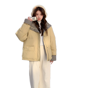 冬装新款拼格子羽绒服外套 50绒 XW8073 P255 K388图片