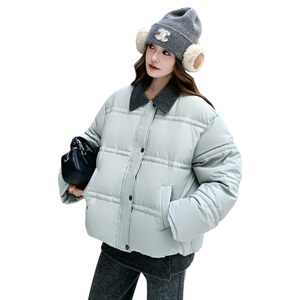 现货 冬装翻领短款蓝色羽绒服外套(50绒)  XW3369 P275 K418图片