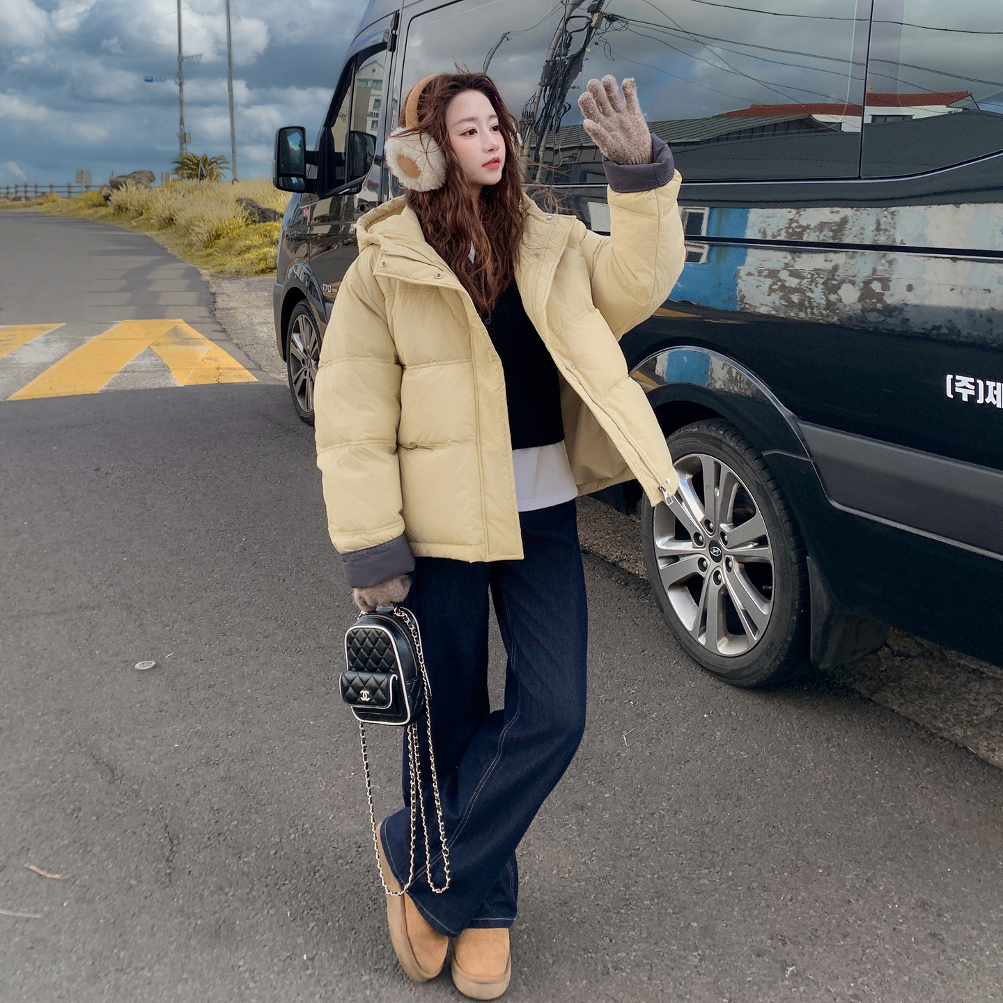 现货冬装新款袖口拼色黄色连帽羽绒服XW3330P275K418,女装羽绒服,浙宝171 现货冬装新款袖口拼色黄色连帽羽绒服XW3330P275K418,女装羽绒服,浙宝171