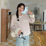 蓝色高端法式小香风外套2025新款女短款春秋气质显瘦精致撞色上衣，女装短外套，浙宝171