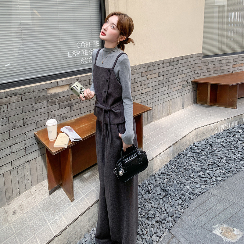 现货2026年新款法式收腰马甲打底衫阔腿裤三件套XW761P195K298,女装套装/套裙,浙宝171