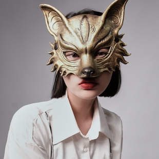 燕尾蝶男士女士金色狐狸撒旦英伦硬朗面具造型舞台网红抖音万圣节