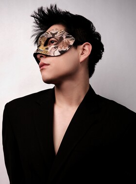 男士半脸白色猫女郎cosplay人歌手性感硬汉面具万圣节性感狐狸