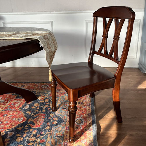 美式全原木胡桃色餐椅