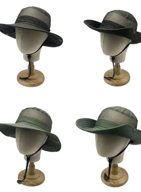 hatty哈荻洗水棉丛林帽折叠牛仔帽渔夫户外网布透气吸汗防晒男女