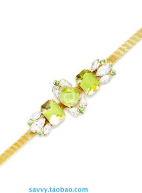 如珠如宝 水盈绿莹 原￥1300美国购Noir Jewelry清新幽美手镯手链