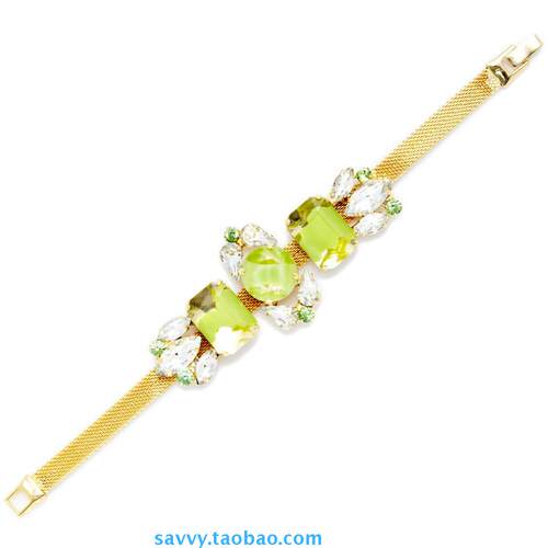 如珠如宝 水盈绿莹 原￥1300美国购Noir Jewelry清新幽美手镯手链