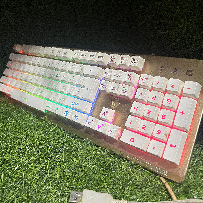 狼途k006/002键盘金刚狼金属网吧发光机械手感大回车手托手机支架