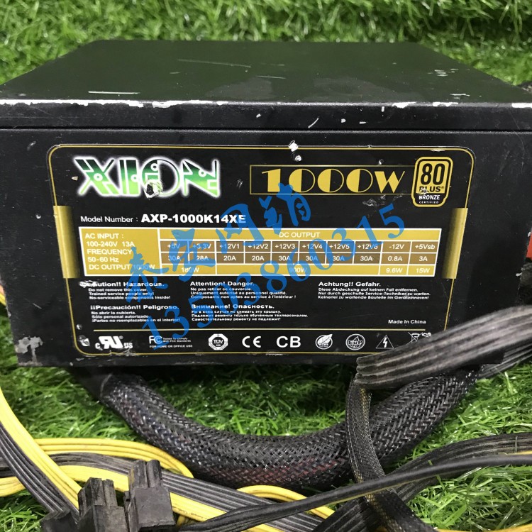 AXP-1000K14XE 1000w 80认证 大功率开关电源显卡版8P*4 6P*2