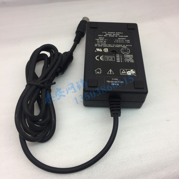 I.T.E power supply type tb-00-00-f-03适配器 5孔5针电源工控