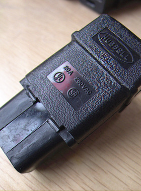 HUBBELL 荷宝/合宝 H320C 20A 插尾 横尾 母插dell 690电源线插头