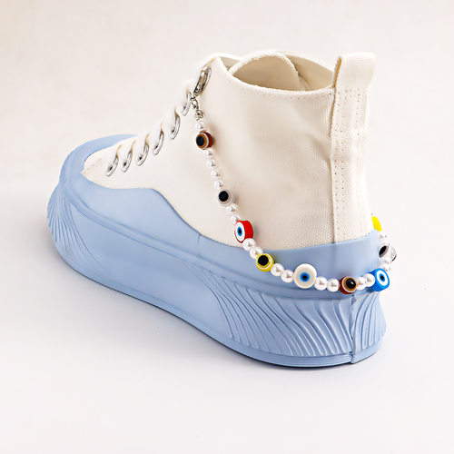 欧美跨境饰品 ins仿珍珠恶魔之眼鞋链配饰女 DIY辣妹鞋饰 anklet