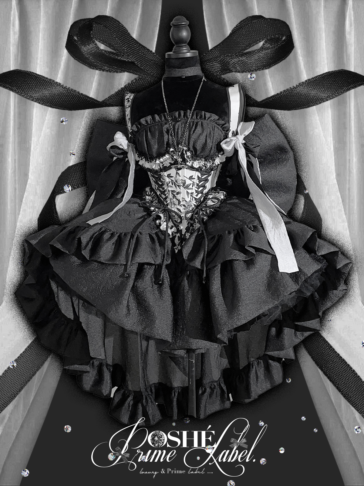 POSHE高定如心黑色公主套