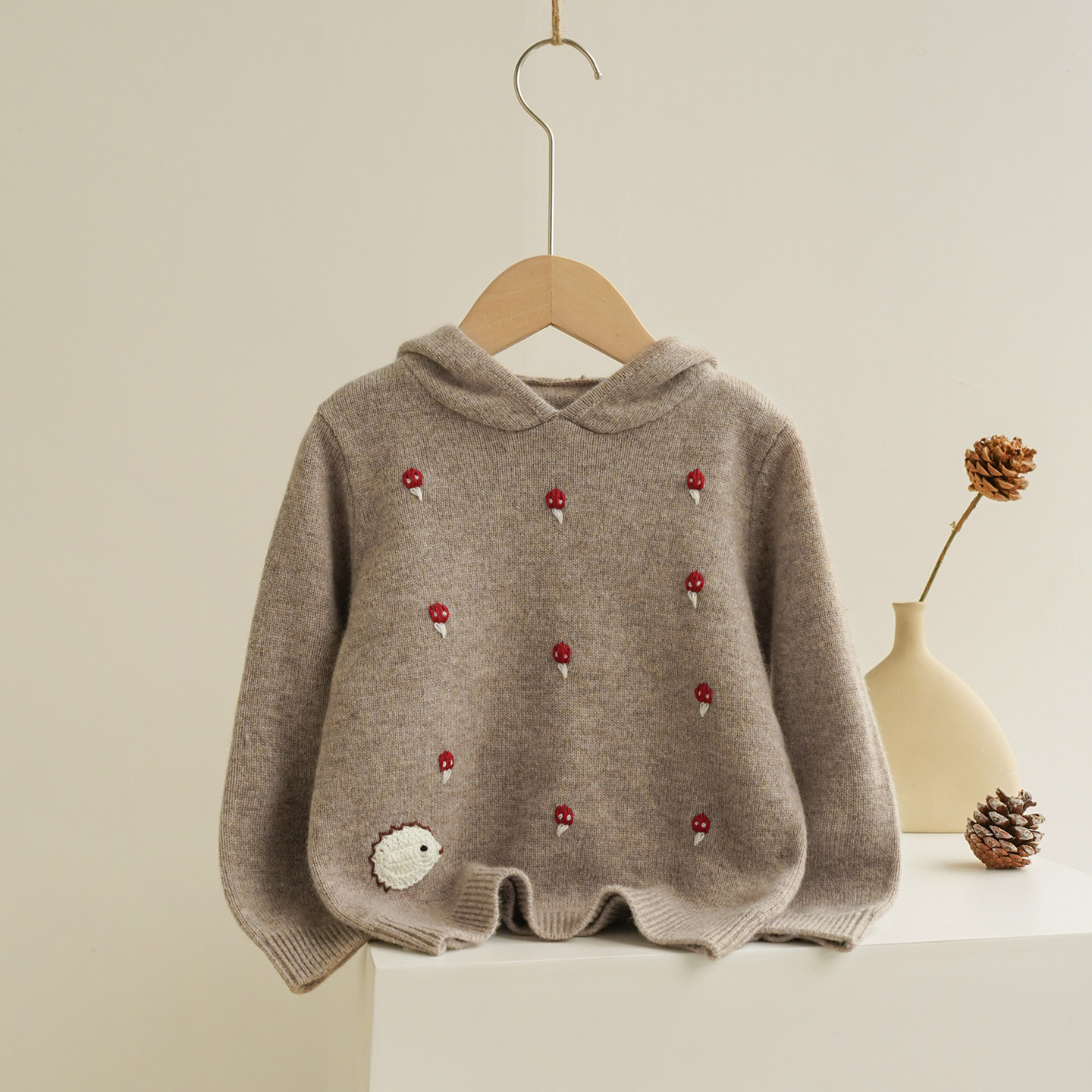 儿童羊绒衫男女童山羊绒连帽一体不可拆针织打底衫宝宝加厚刺绣款,童装/婴儿装/亲子装,毛衣/针织衫,淘宝优惠券,粉丝福利购,淘宝优惠卷