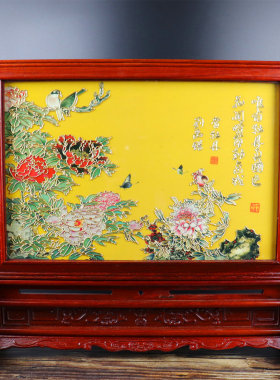 实体店 漆线雕花开富贵 红木酸枝 礼品 厂家直销 厦门