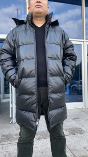 新款加肥加大绵羊皮皮羽绒冬季外穿长款帽可拆亚光男女同款羽绒服