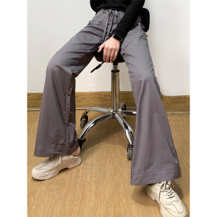 低腰阔腿微喇裤 外贸单 风休闲裤 日系复古工装 女春夏秋 纯棉质感好