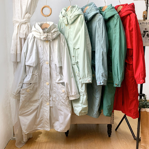 连帽长款风衣外套派克服秋冬