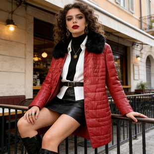 真狐狸毛 奢贵高货 80%鸭绒 绵羊皮 真皮羽绒服女秋冬 吊价9980