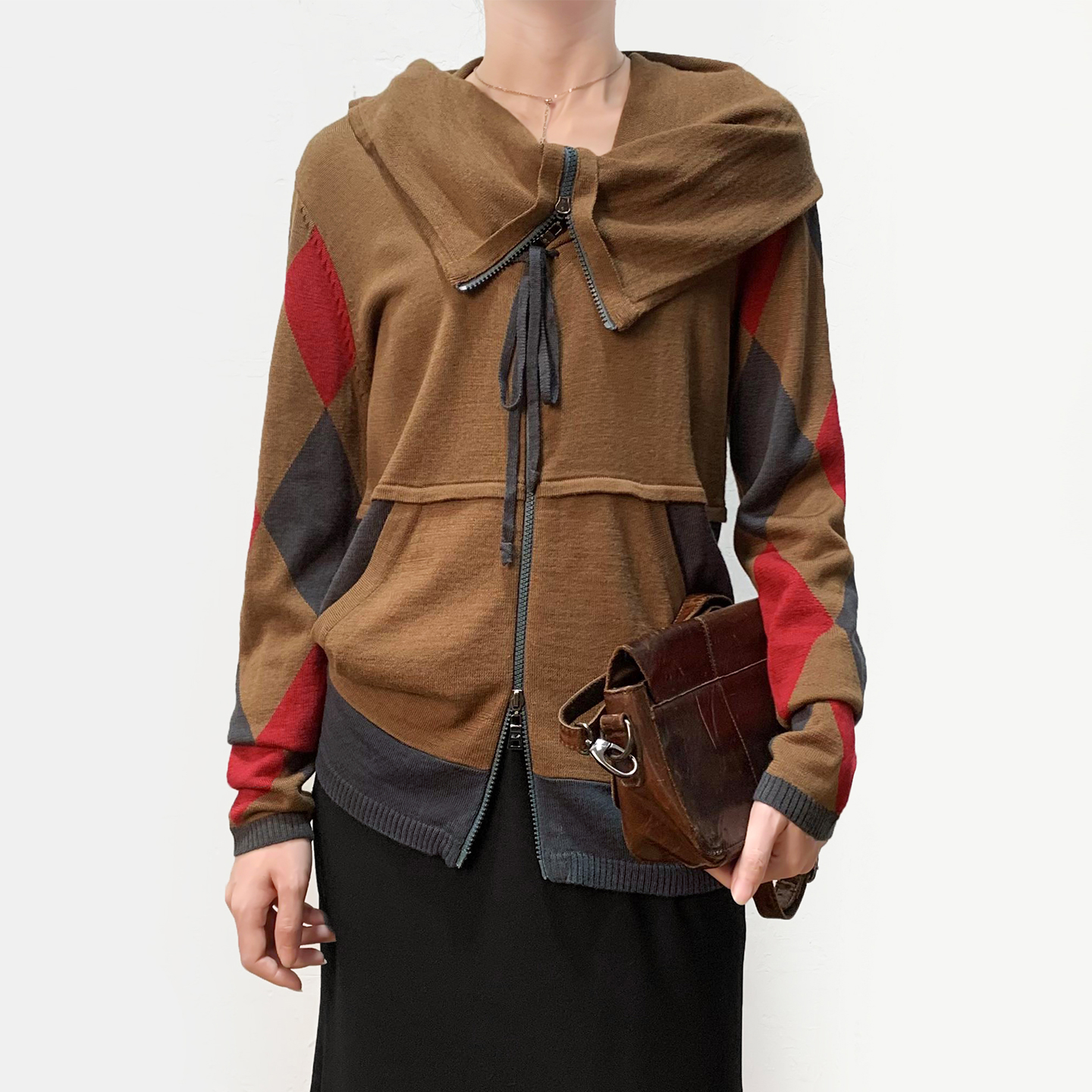 时髦中性男友风休闲针织衫女