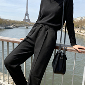 秋冬款 无假期 都市气质OL休闲高腰毛呢直筒裤 女长裤 人 撤柜单