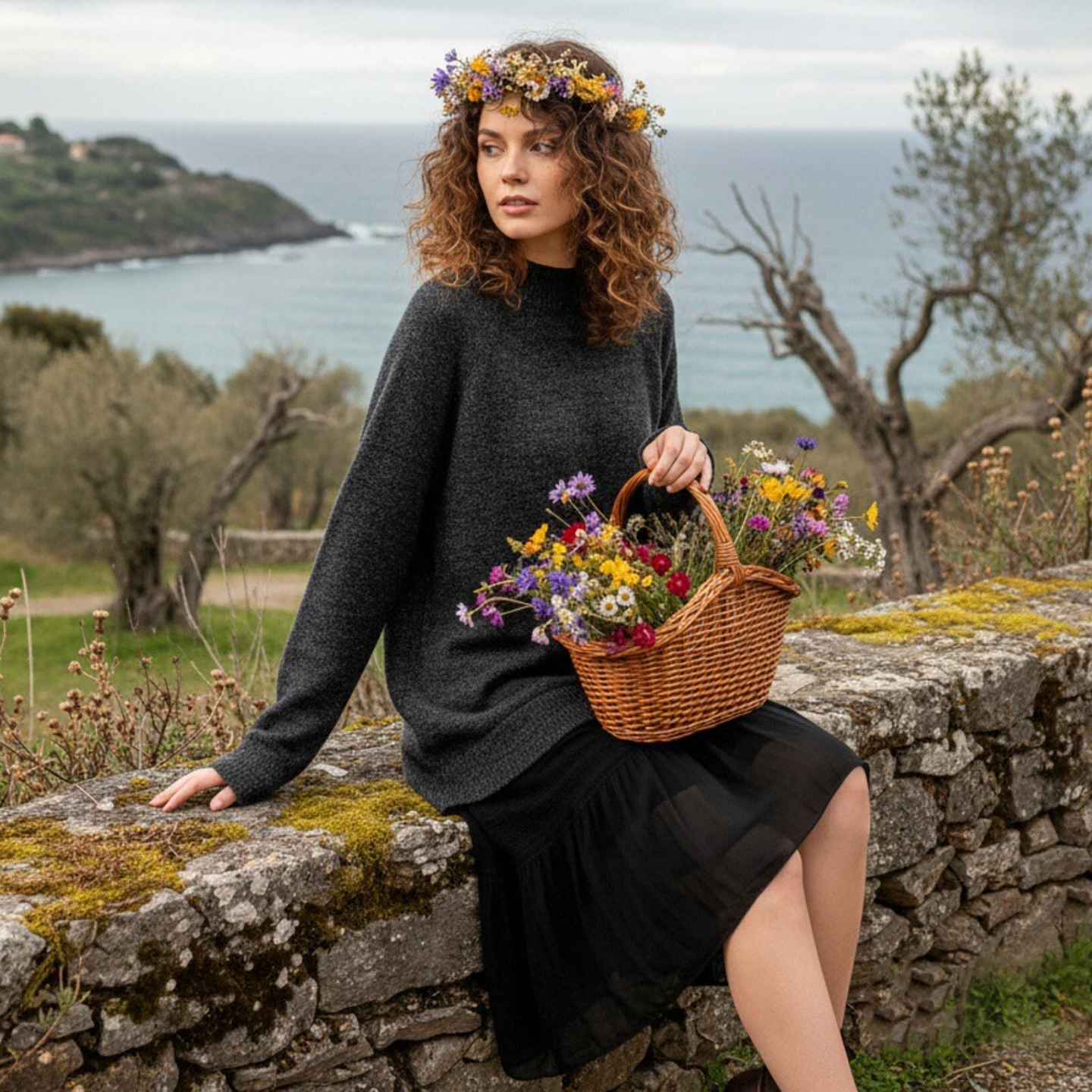 撤柜~超有质感！有厚度~时尚休闲拼接雪纺宽松版毛衣连衣裙女秋冬