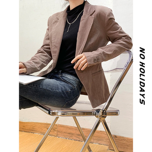 版型好！外贸单~灯芯绒便服单西~通勤休闲一粒扣西装外套女秋