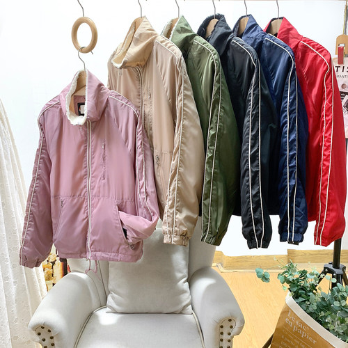 减龄休闲立领夹克棉衣外套女冬