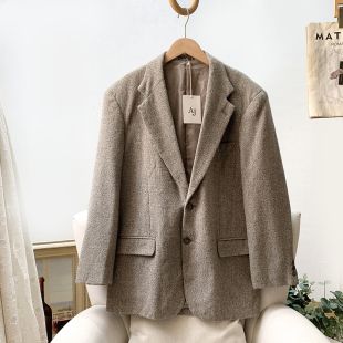 复古英伦休闲商务男装 老货柜单 羊毛呢西服外套秋冬 人 无假期