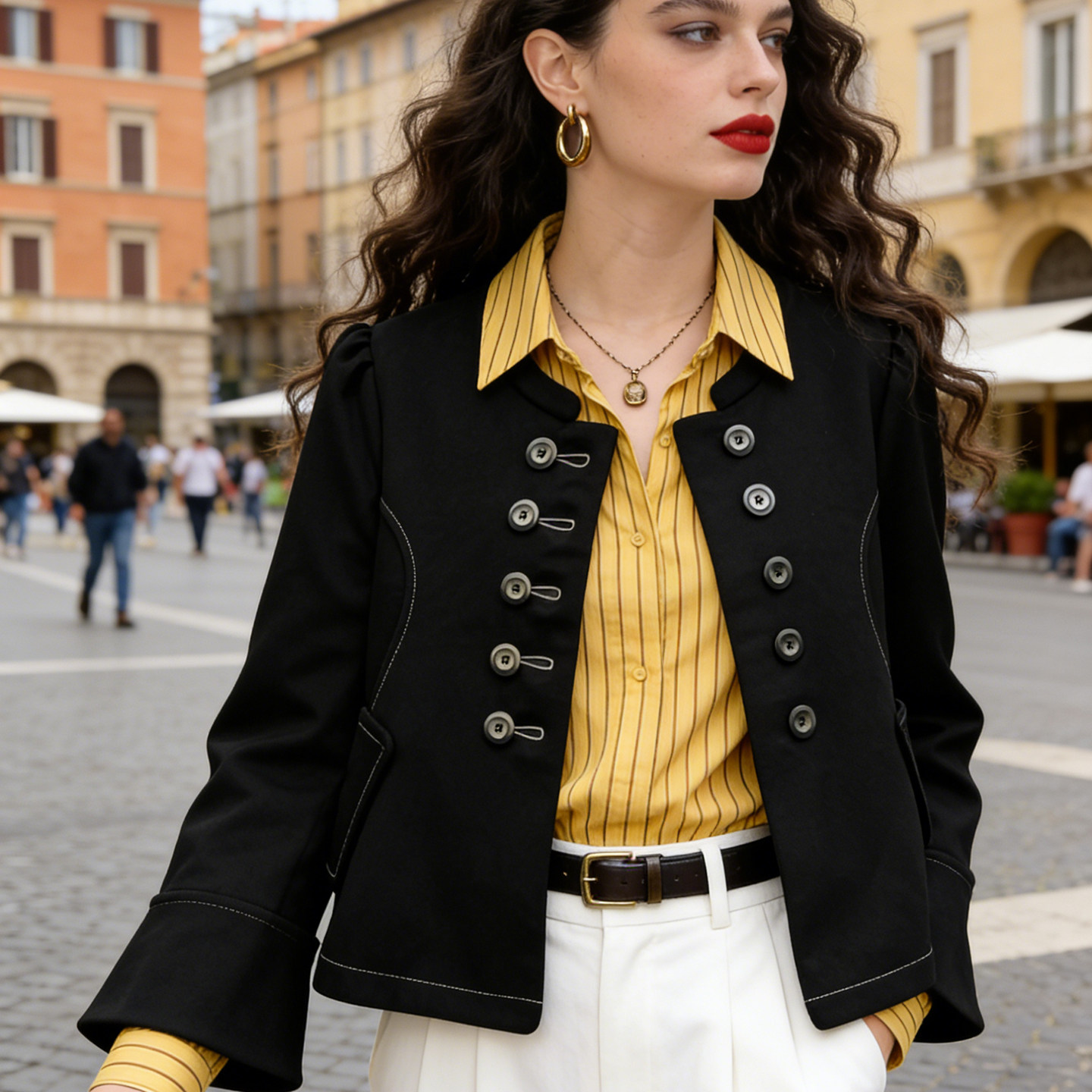 轻奢大牌高货~质量无敌巨好！厚实结实~复古喇叭袖娃娃装外套女秋,女装/女士精品,短外套,淘宝优惠券,粉丝福利购,淘宝优惠卷