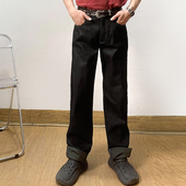 人 直筒长裤 撤柜单 无假期 纯棉复古港风休闲男士 牛仔裤 四季 穿