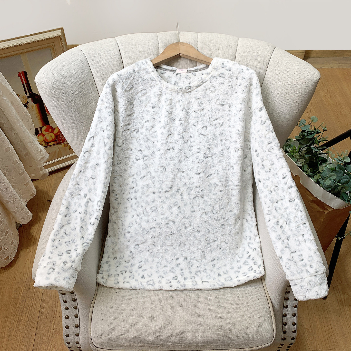 欧洲单/大码女装/柔软舒服珊瑚绒气质豹纹休闲卫衣居家服睡衣秋冬,女士内衣/男士内衣/家居服,睡衣上装,淘宝优惠券,粉丝福利购,淘宝优惠卷