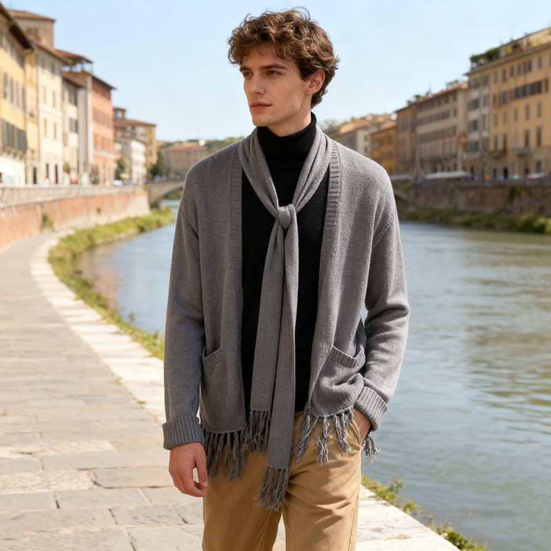 高货！撤柜~围巾款男装毛衣~垂坠重感！男女可穿流苏针织衫外套秋,男装,针织衫/毛衣,淘宝优惠券,粉丝福利购,淘宝优惠卷