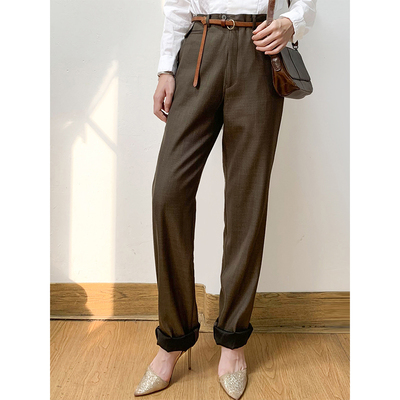 复古英伦风高腰西装裤