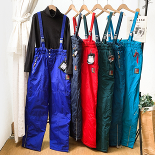 外贸单~加厚保暖~男装滑雪服棉服棉衣登山雪地背带连体裤冬